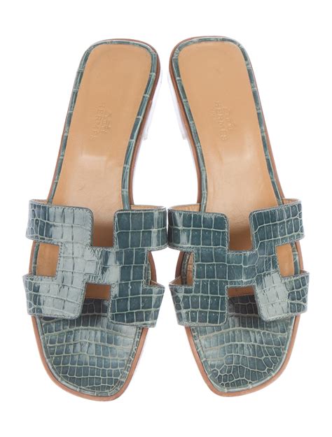 hermes sandalen oran braun|hermes oran crocodile sandals.